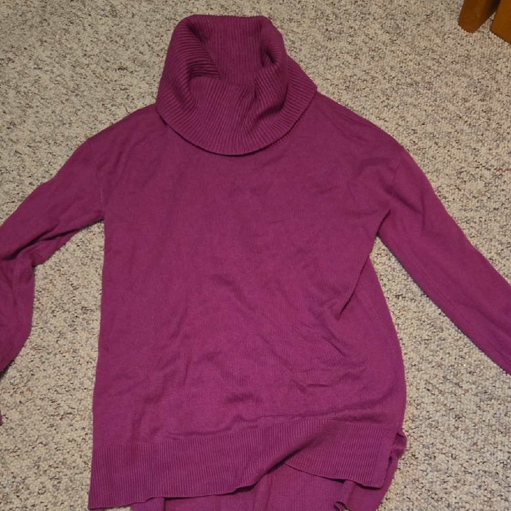 LOFT Rich Pink Cowl Neck Sweater